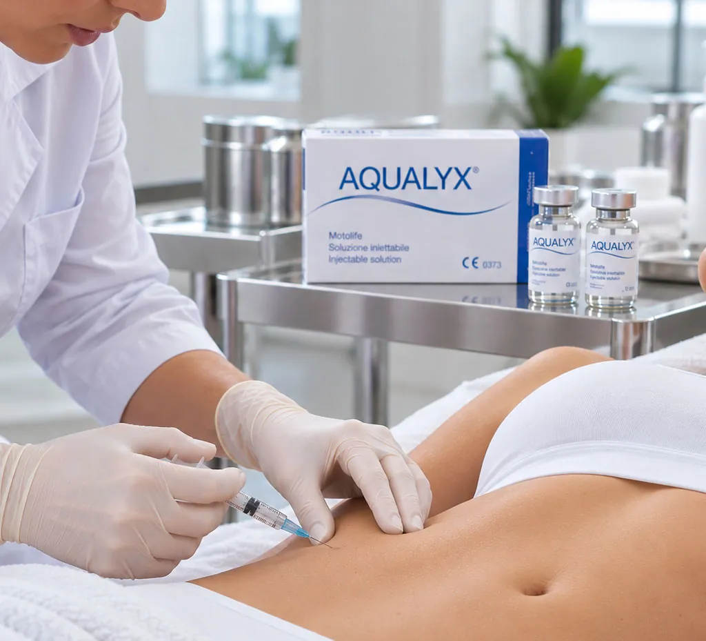 Интралипотерапия Aqualyx: введение препарата в зону живота